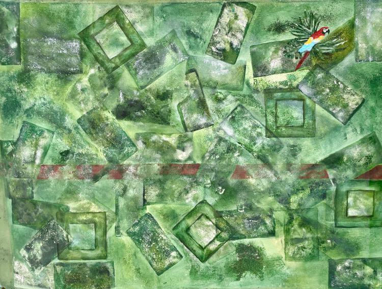 Au-delà de nos peurs | Technique mixte sur toile | 80 x 60cm