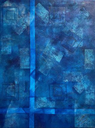 Dans le bleu… | Acrylique sur toile | 60 x 80cm | CHF 600